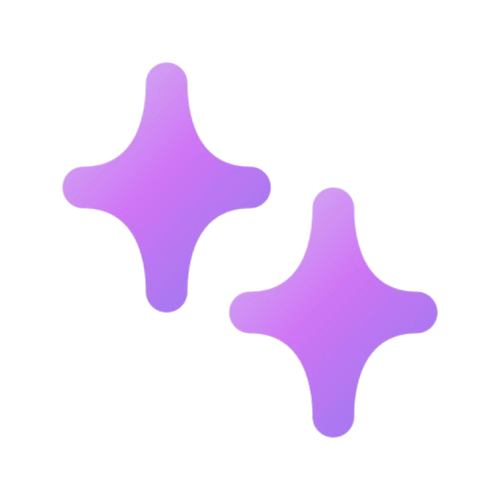 Purple spark icon on a transparent background for the LabSense website, evoking innovation in generative AI and the AI services offered by the company.